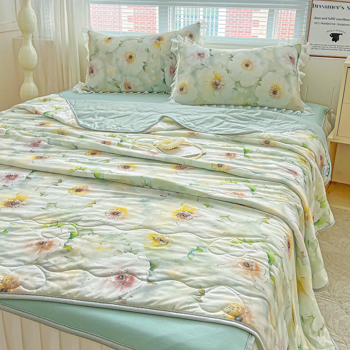 91家纺网 家纺一手货源 找家纺 栩裕纺织 2026新款（常年不断货）夏被凉感丝包边夏凉被跑量款空调被礼品被 梦露