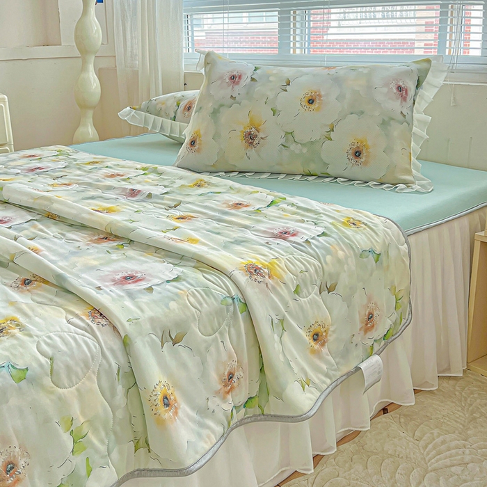 91家纺网 家纺一手货源 找家纺 栩裕纺织 2026新款（常年不断货）夏被凉感丝包边夏凉被跑量款空调被礼品被 梦露