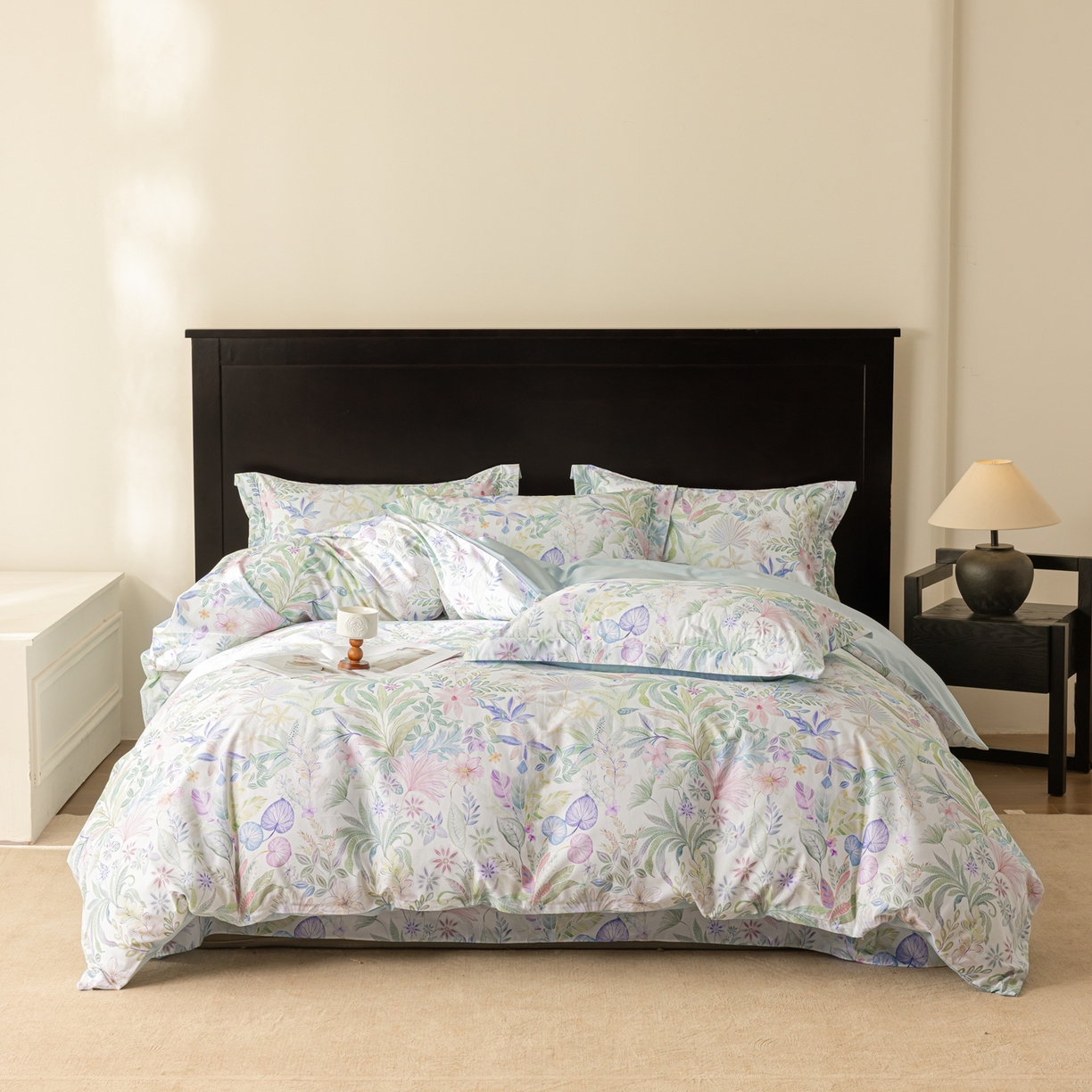 91家纺网 家纺一手货源 找家纺 （总）莱豫家纺 2026新款50s阿克苏长绒棉数码印花四件套