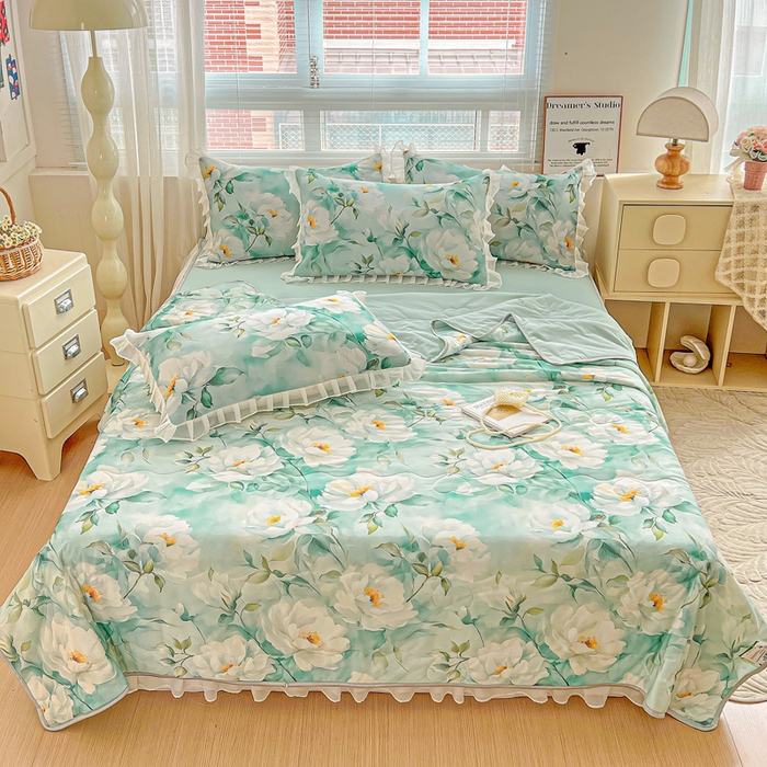 91家纺网 家纺一手货源 找家纺 栩裕纺织 2026新款（常年不断货）夏被凉感丝包边夏凉被跑量款空调被礼品被 近水楼台