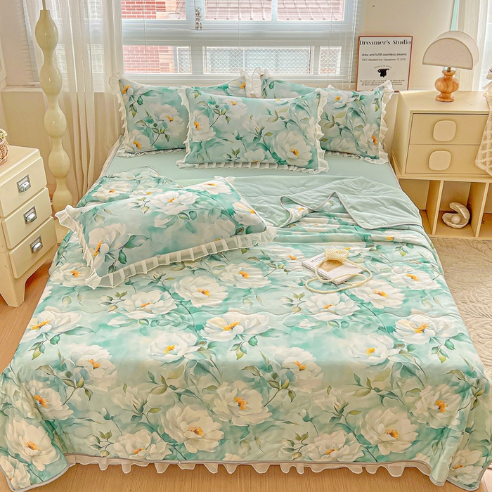 91家纺网 家纺一手货源 找家纺 栩裕纺织 2026新款（常年不断货）夏被凉感丝包边夏凉被跑量款空调被礼品被 近水楼台