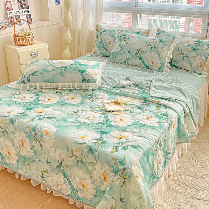 91家纺网 家纺一手货源 找家纺 栩裕纺织 2026新款（常年不断货）夏被凉感丝包边夏凉被跑量款空调被礼品被 近水楼台