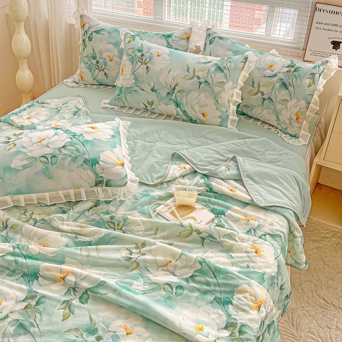 91家纺网 家纺一手货源 找家纺 栩裕纺织 2026新款（常年不断货）夏被凉感丝包边夏凉被跑量款空调被礼品被 近水楼台