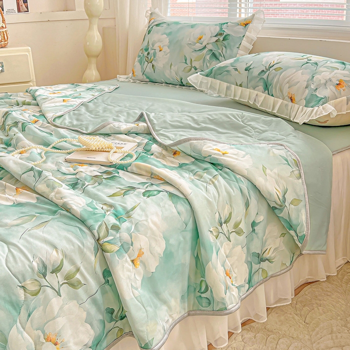 91家纺网 家纺一手货源 找家纺 栩裕纺织 2026新款（常年不断货）夏被凉感丝包边夏凉被跑量款空调被礼品被 近水楼台