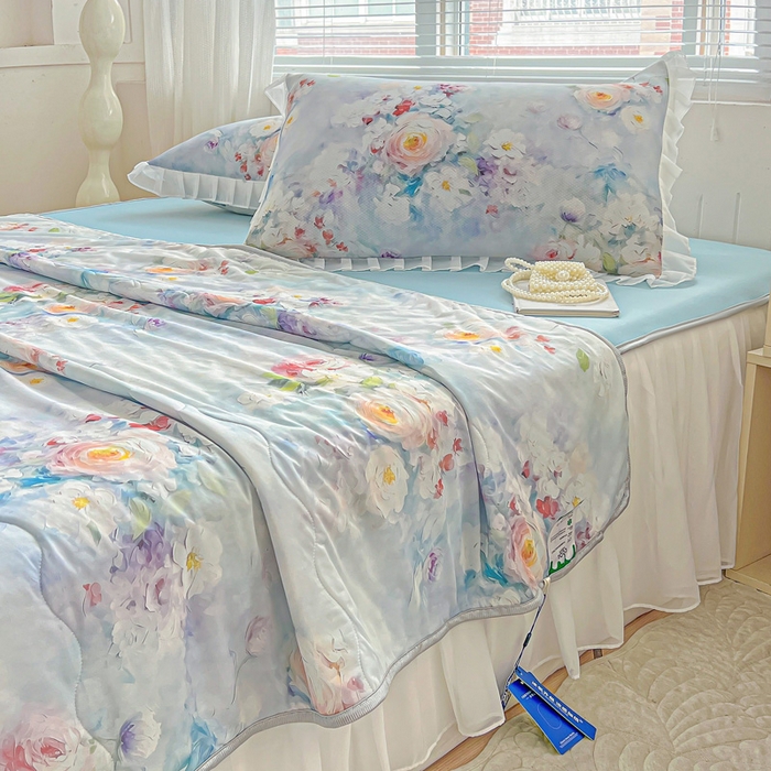 91家纺网 家纺一手货源 找家纺 栩裕纺织 2026新款（常年不断货）夏被凉感丝包边夏凉被跑量款空调被礼品被 丽莎庄园