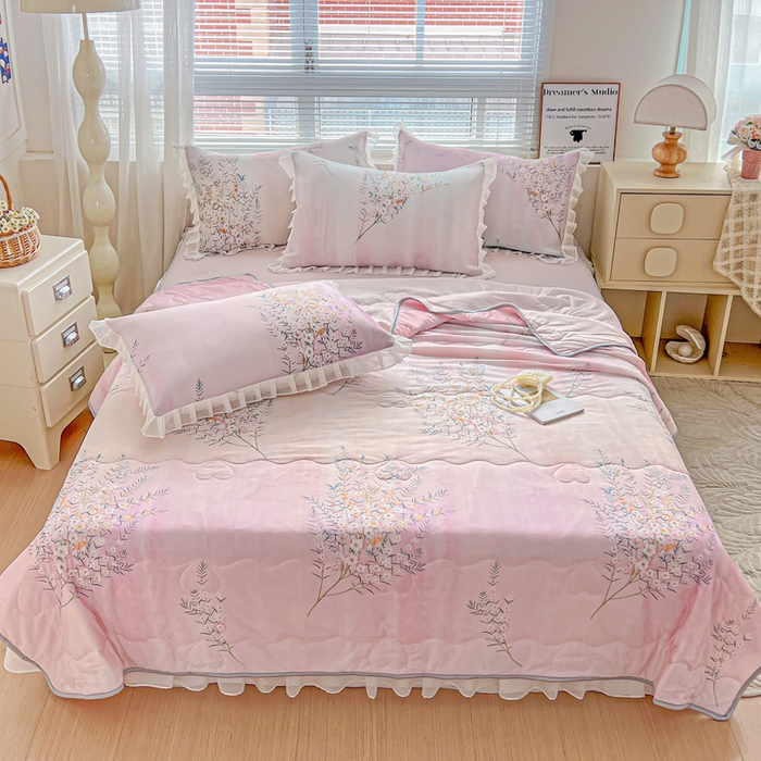 91家纺网 家纺一手货源 找家纺 栩裕纺织 2026新款（常年不断货）夏被凉感丝包边夏凉被跑量款空调被礼品被 恋语