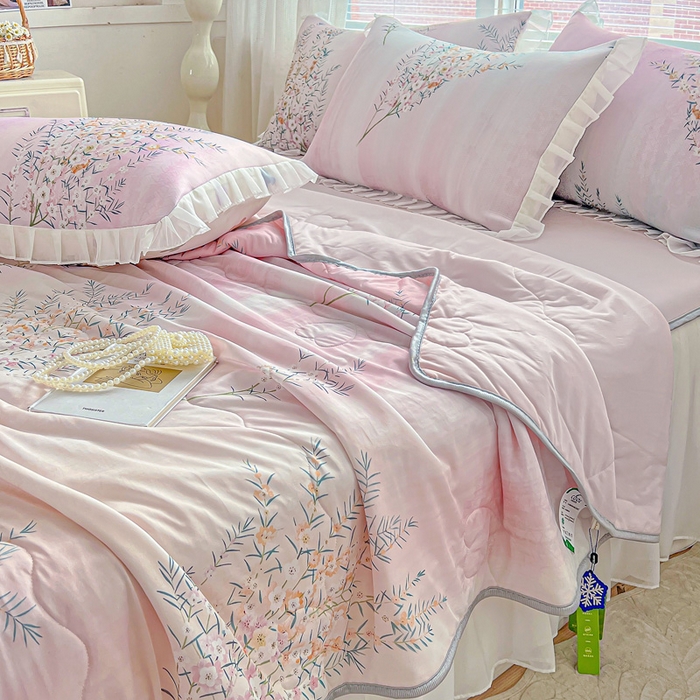 91家纺网 家纺一手货源 找家纺 栩裕纺织 2026新款（常年不断货）夏被凉感丝包边夏凉被跑量款空调被礼品被 恋语