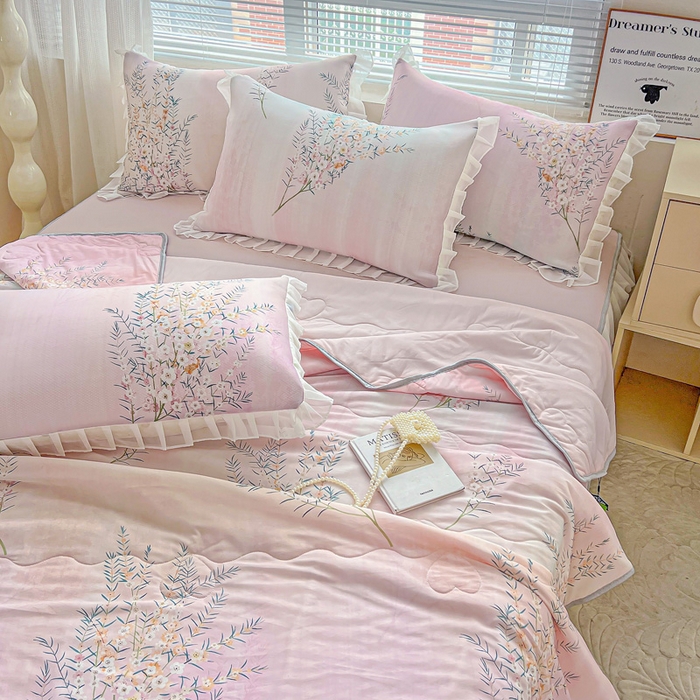 91家纺网 家纺一手货源 找家纺 栩裕纺织 2026新款（常年不断货）夏被凉感丝包边夏凉被跑量款空调被礼品被 恋语