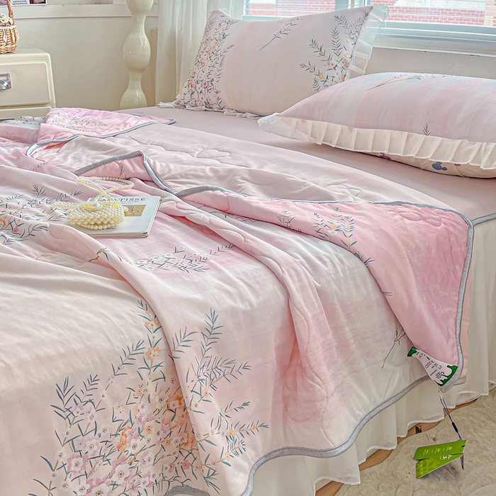 91家纺网 家纺一手货源 找家纺 栩裕纺织 2026新款（常年不断货）夏被凉感丝包边夏凉被跑量款空调被礼品被 恋语