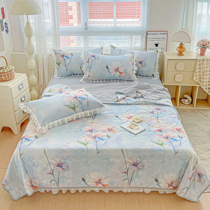 91家纺网 家纺一手货源 找家纺 栩裕纺织 2026新款（常年不断货）夏被凉感丝包边夏凉被跑量款空调被礼品被 蒙丽斯