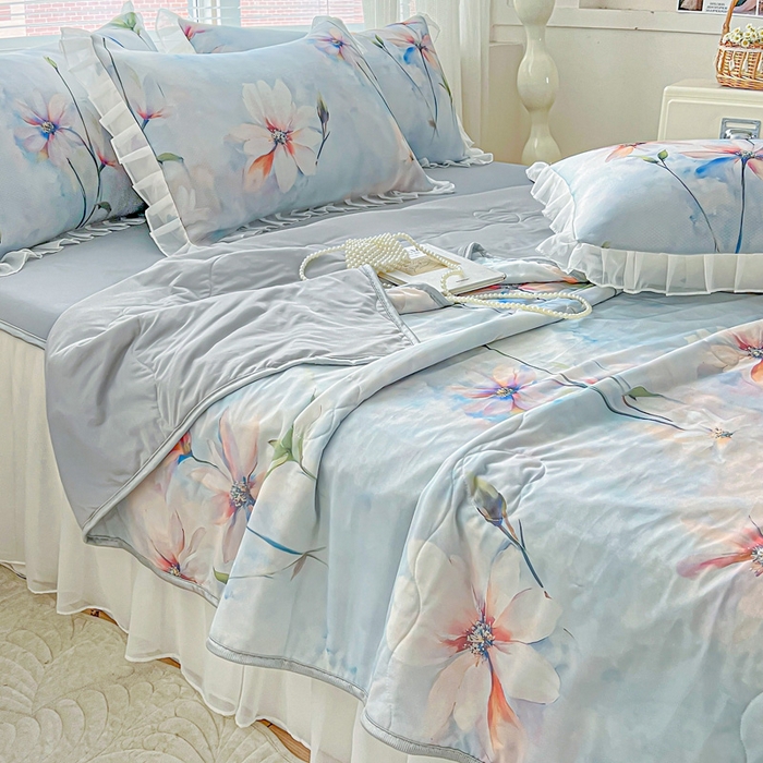 91家纺网 家纺一手货源 找家纺 栩裕纺织 2026新款（常年不断货）夏被凉感丝包边夏凉被跑量款空调被礼品被 蒙丽斯