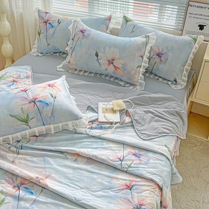 91家纺网 家纺一手货源 找家纺 栩裕纺织 2026新款（常年不断货）夏被凉感丝包边夏凉被跑量款空调被礼品被 蒙丽斯