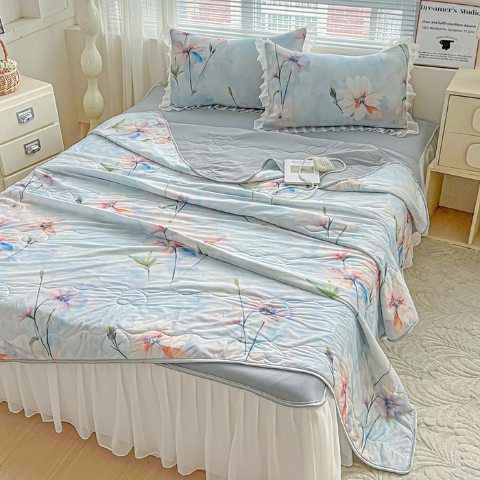 91家纺网 家纺一手货源 找家纺 栩裕纺织 2026新款（常年不断货）夏被凉感丝包边夏凉被跑量款空调被礼品被 蒙丽斯