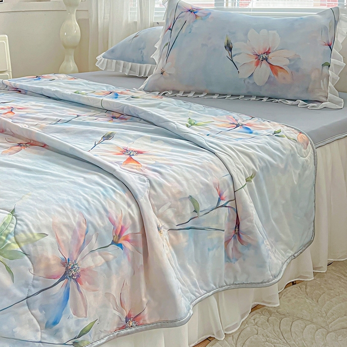 91家纺网 家纺一手货源 找家纺 栩裕纺织 2026新款（常年不断货）夏被凉感丝包边夏凉被跑量款空调被礼品被 蒙丽斯