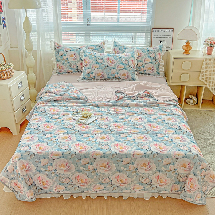 91家纺网 家纺一手货源 找家纺 栩裕纺织 2026新款（常年不断货）夏被凉感丝包边夏凉被跑量款空调被礼品被 轻素