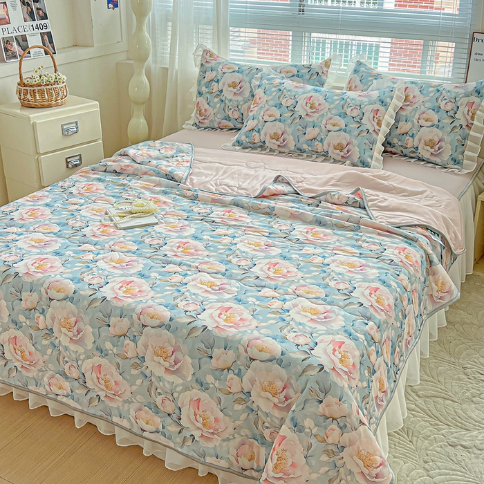 91家纺网 家纺一手货源 找家纺 栩裕纺织 2026新款（常年不断货）夏被凉感丝包边夏凉被跑量款空调被礼品被 轻素