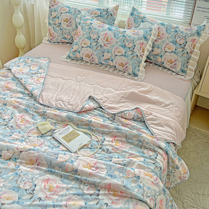 91家纺网 家纺一手货源 找家纺 栩裕纺织 2026新款（常年不断货）夏被凉感丝包边夏凉被跑量款空调被礼品被 轻素