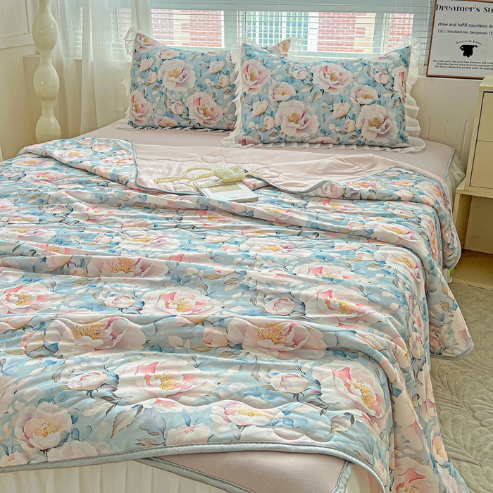 91家纺网 家纺一手货源 找家纺 栩裕纺织 2026新款（常年不断货）夏被凉感丝包边夏凉被跑量款空调被礼品被 轻素