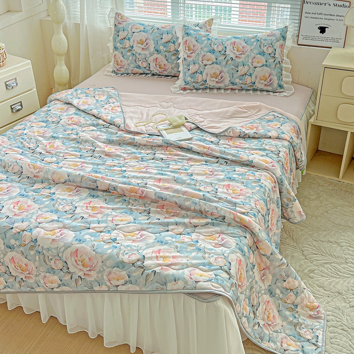 91家纺网 家纺一手货源 找家纺 栩裕纺织 2026新款（常年不断货）夏被凉感丝包边夏凉被跑量款空调被礼品被 轻素