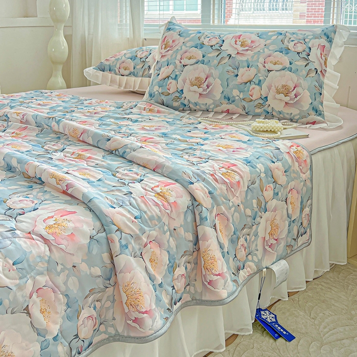 91家纺网 家纺一手货源 找家纺 栩裕纺织 2026新款（常年不断货）夏被凉感丝包边夏凉被跑量款空调被礼品被 轻素