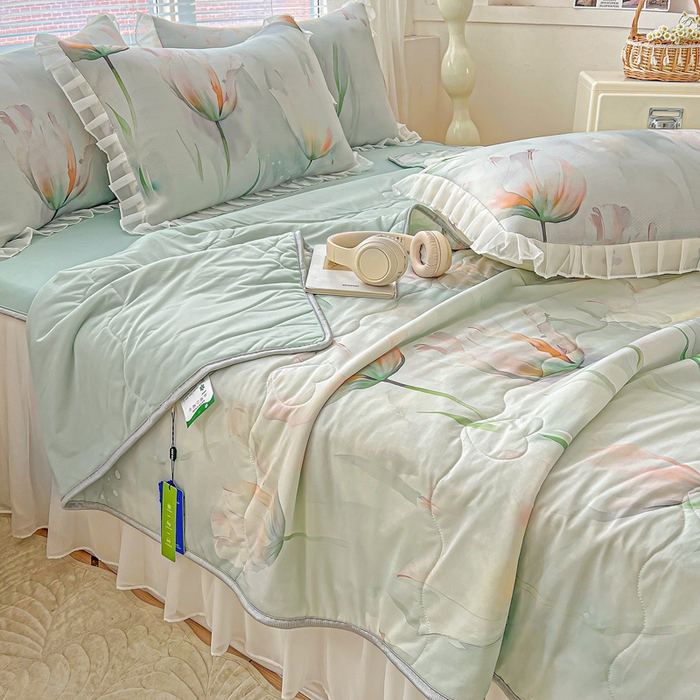 91家纺网 家纺一手货源 找家纺 栩裕纺织 2026新款（常年不断货）夏被凉感丝包边夏凉被跑量款空调被礼品被 伊丽莎白