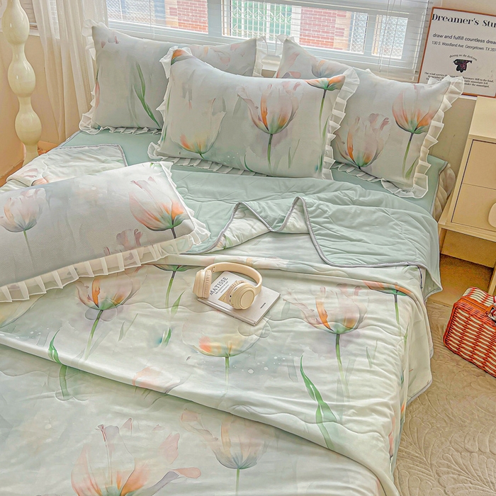 91家纺网 家纺一手货源 找家纺 栩裕纺织 2026新款（常年不断货）夏被凉感丝包边夏凉被跑量款空调被礼品被 伊丽莎白