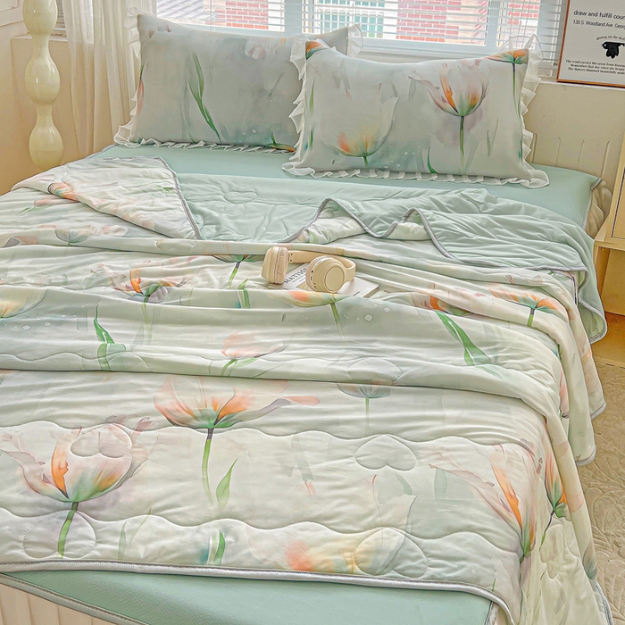 91家纺网 家纺一手货源 找家纺 栩裕纺织 2026新款（常年不断货）夏被凉感丝包边夏凉被跑量款空调被礼品被 伊丽莎白