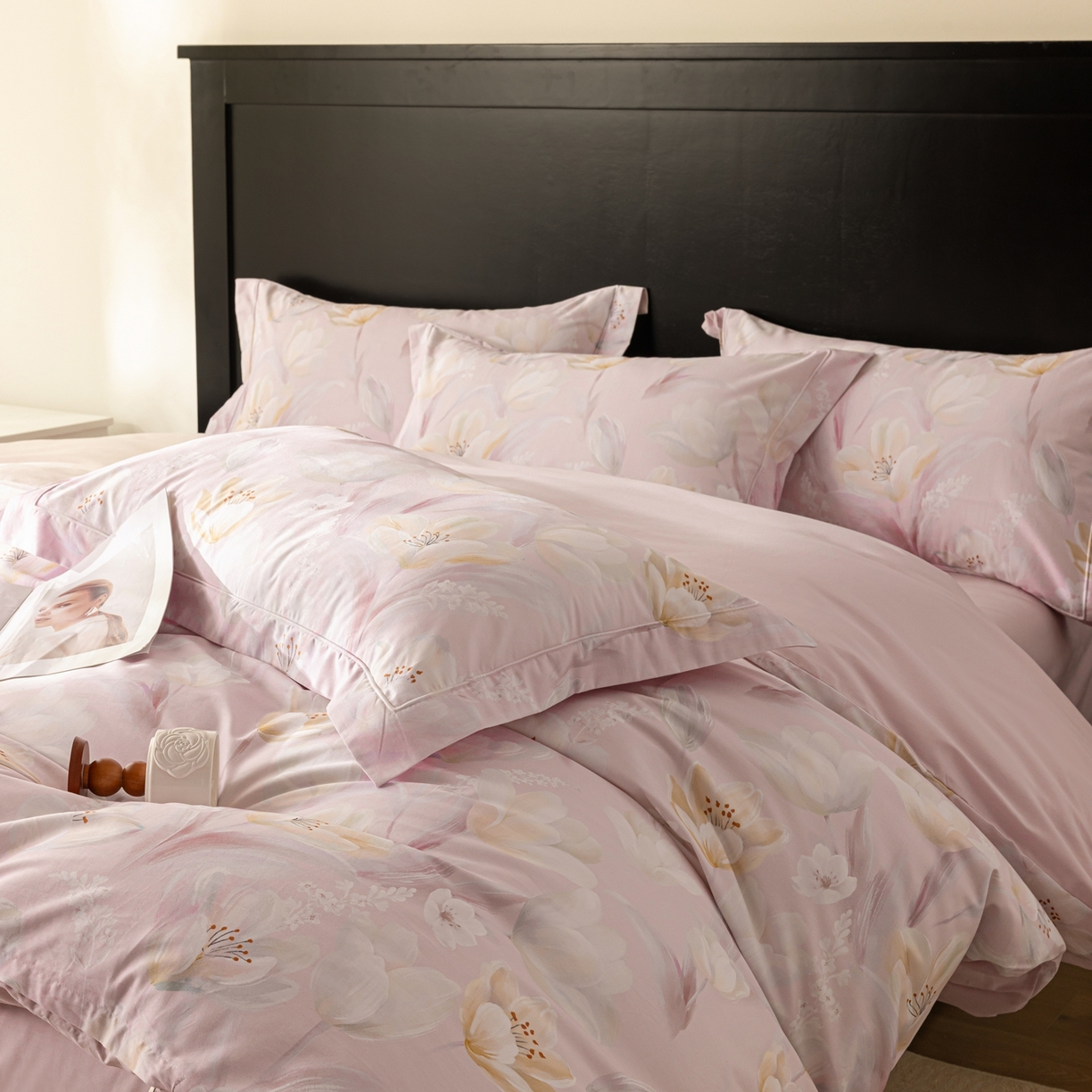 91家纺网 家纺一手货源 找家纺 莱豫家纺 2026新款50s阿克苏长绒棉数码印花四件套 依萱