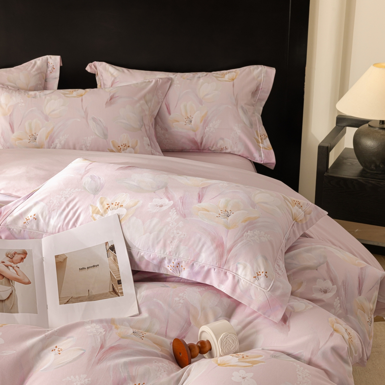 91家纺网 家纺一手货源 找家纺 莱豫家纺 2026新款50s阿克苏长绒棉数码印花四件套 依萱