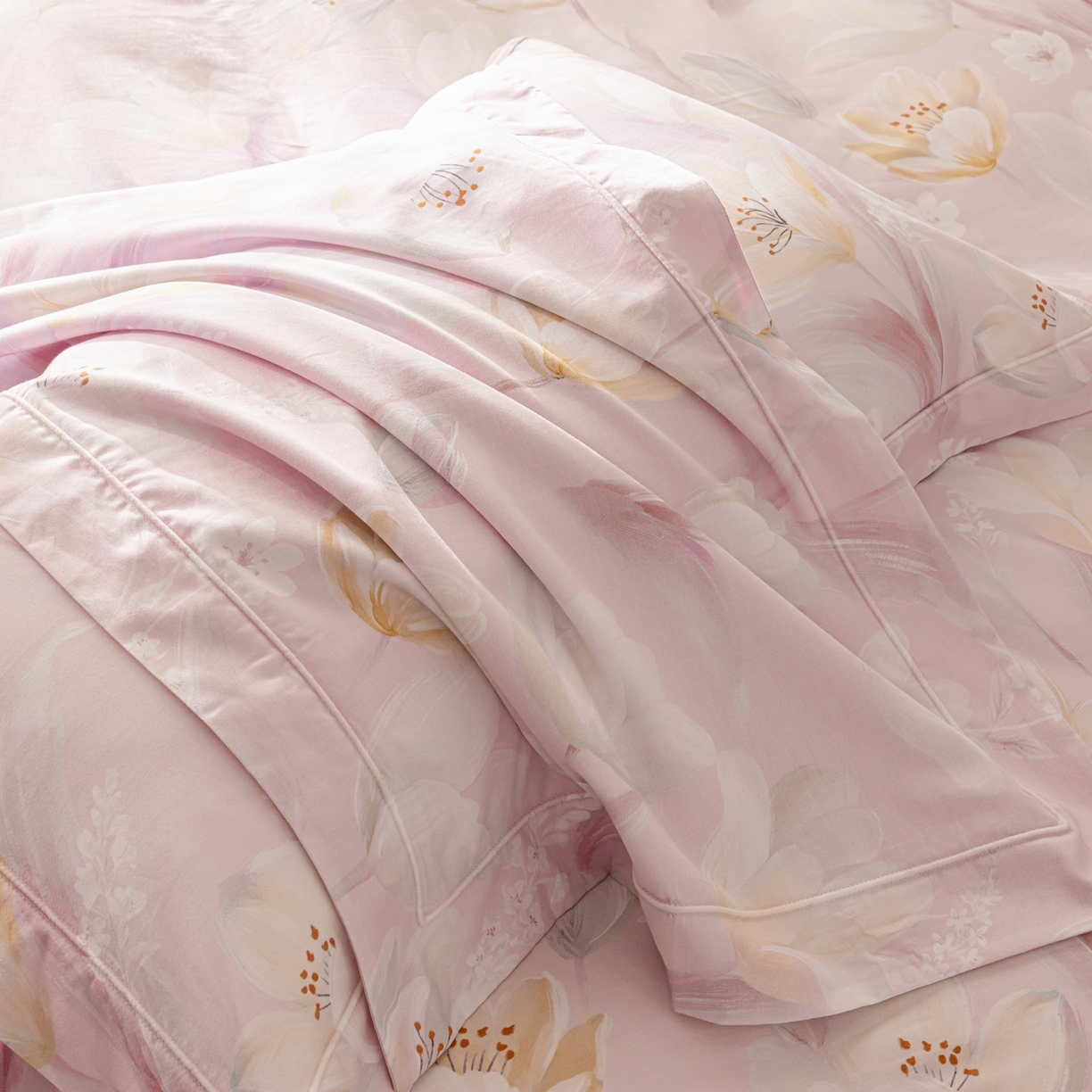 91家纺网 家纺一手货源 找家纺 莱豫家纺 2026新款50s阿克苏长绒棉数码印花四件套 依萱