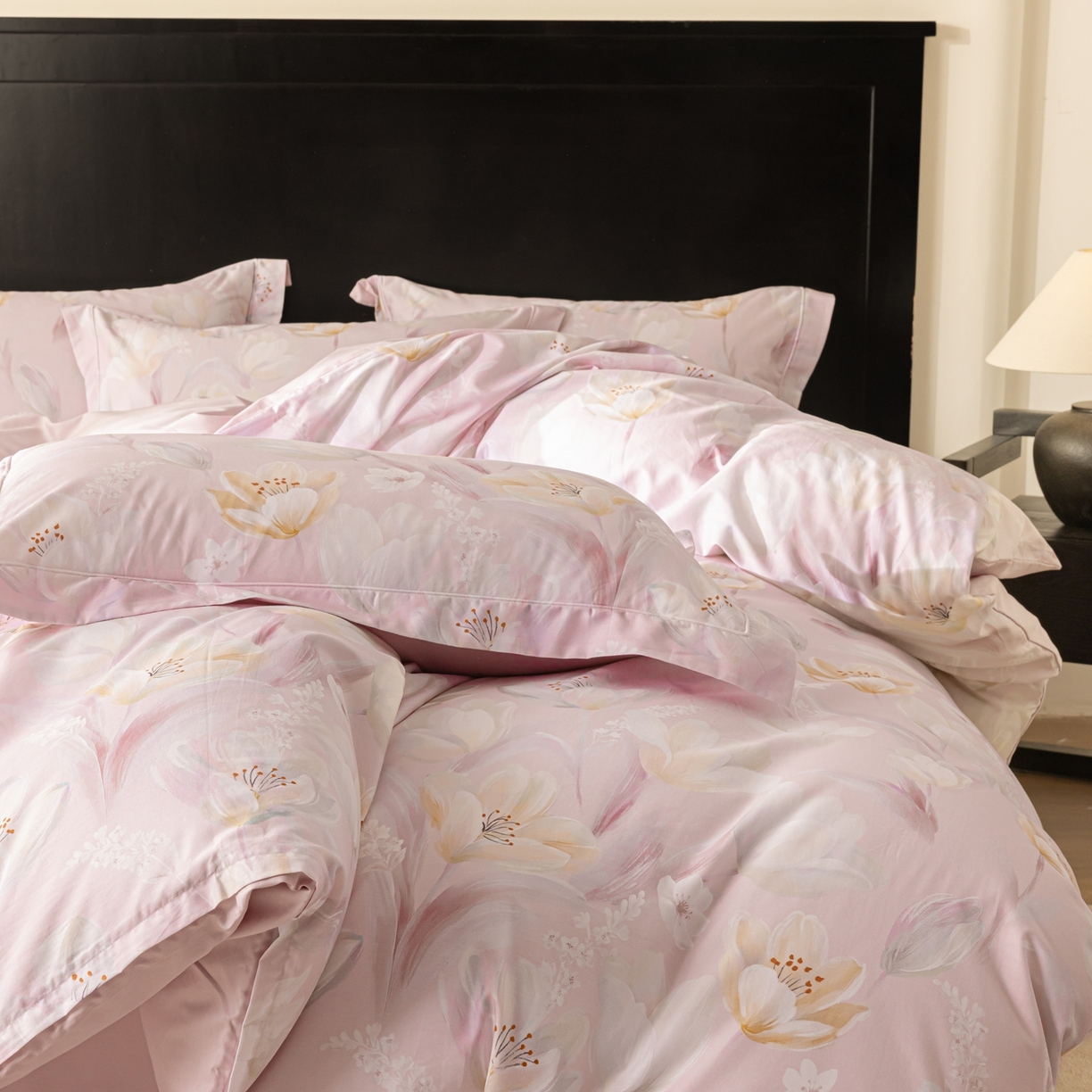 91家纺网 家纺一手货源 找家纺 莱豫家纺 2026新款50s阿克苏长绒棉数码印花四件套 依萱