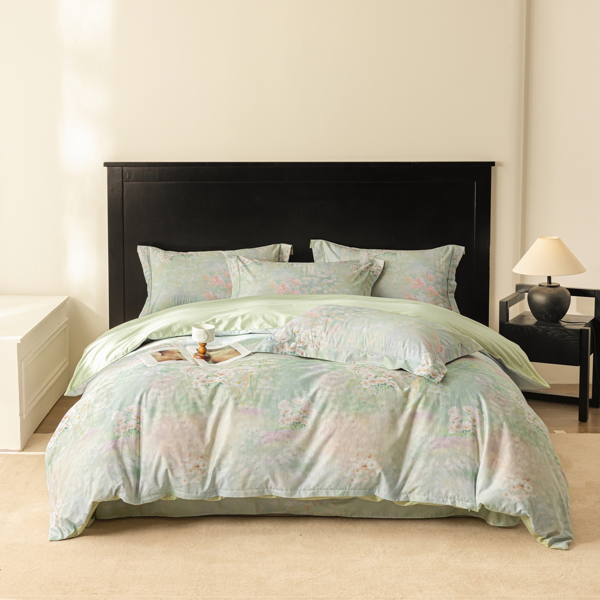 莱豫家纺 2026新款50s阿克苏长绒棉数码印花四件套 云梦泽