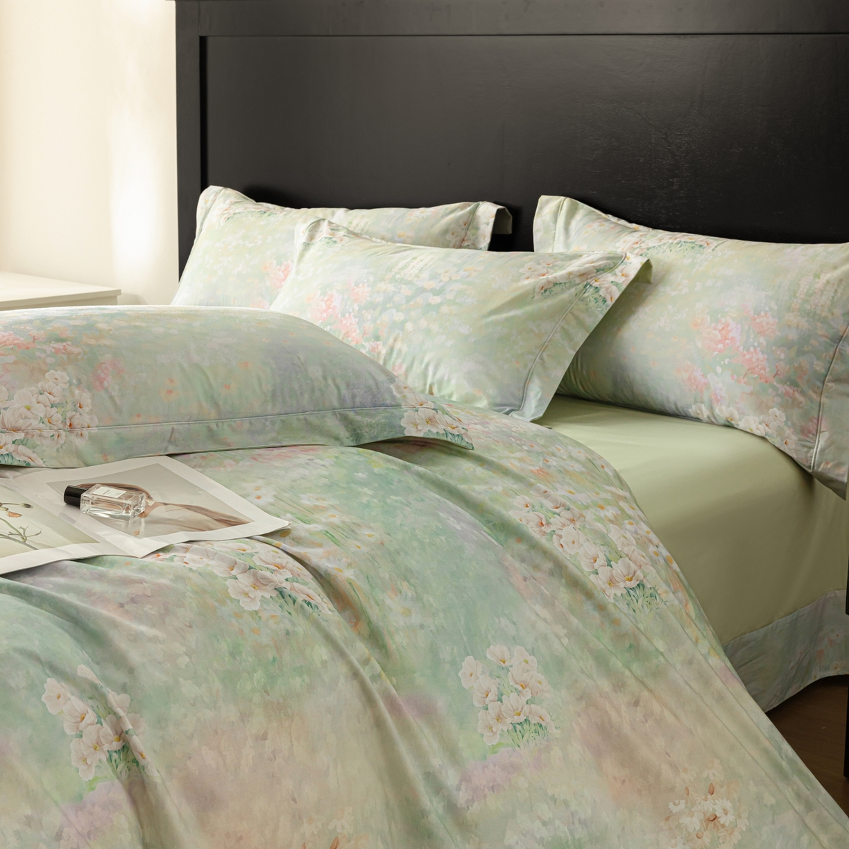 91家纺网 家纺一手货源 找家纺 莱豫家纺 2026新款50s阿克苏长绒棉数码印花四件套 云梦泽