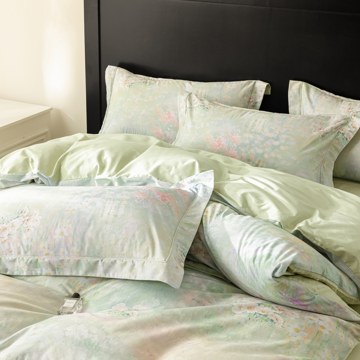 91家纺网 家纺一手货源 找家纺 莱豫家纺 2026新款50s阿克苏长绒棉数码印花四件套 云梦泽