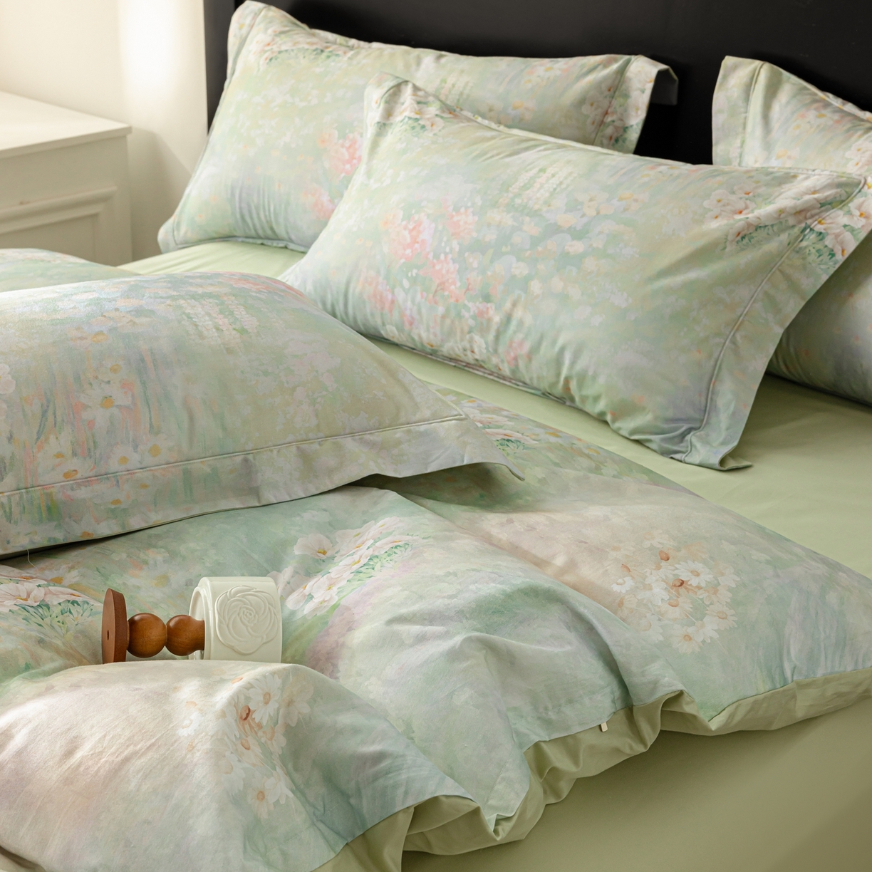 91家纺网 家纺一手货源 找家纺 莱豫家纺 2026新款50s阿克苏长绒棉数码印花四件套 云梦泽