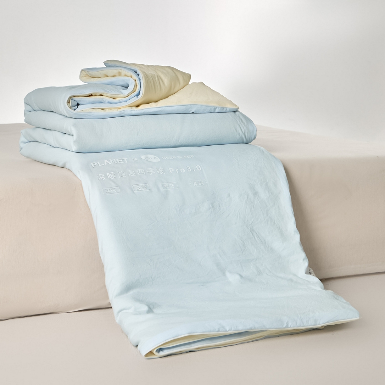 91家纺网 家纺一手货源 找家纺 （总）恒科家纺 2026春夏新款星球酒店某朵同款深睡控温四季被.Pro3.0夏凉被春秋被,天蓝色,深睡蓝,雾凇紫粉
