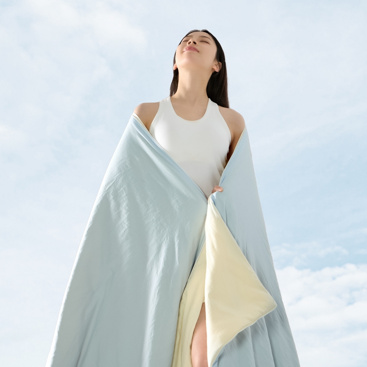 91家纺网 家纺一手货源 找家纺 恒科家纺 2026春夏新款星球酒店某朵同款深睡控温四季被.Pro3.0夏凉被春秋被 天蓝色