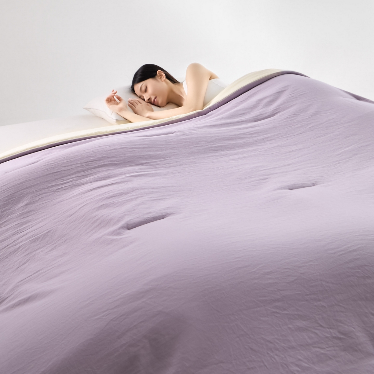 91家纺网 家纺一手货源 找家纺 恒科家纺 2026春夏新款星球酒店某朵同款深睡控温四季被.Pro3.0夏凉被春秋被 雾凇紫粉