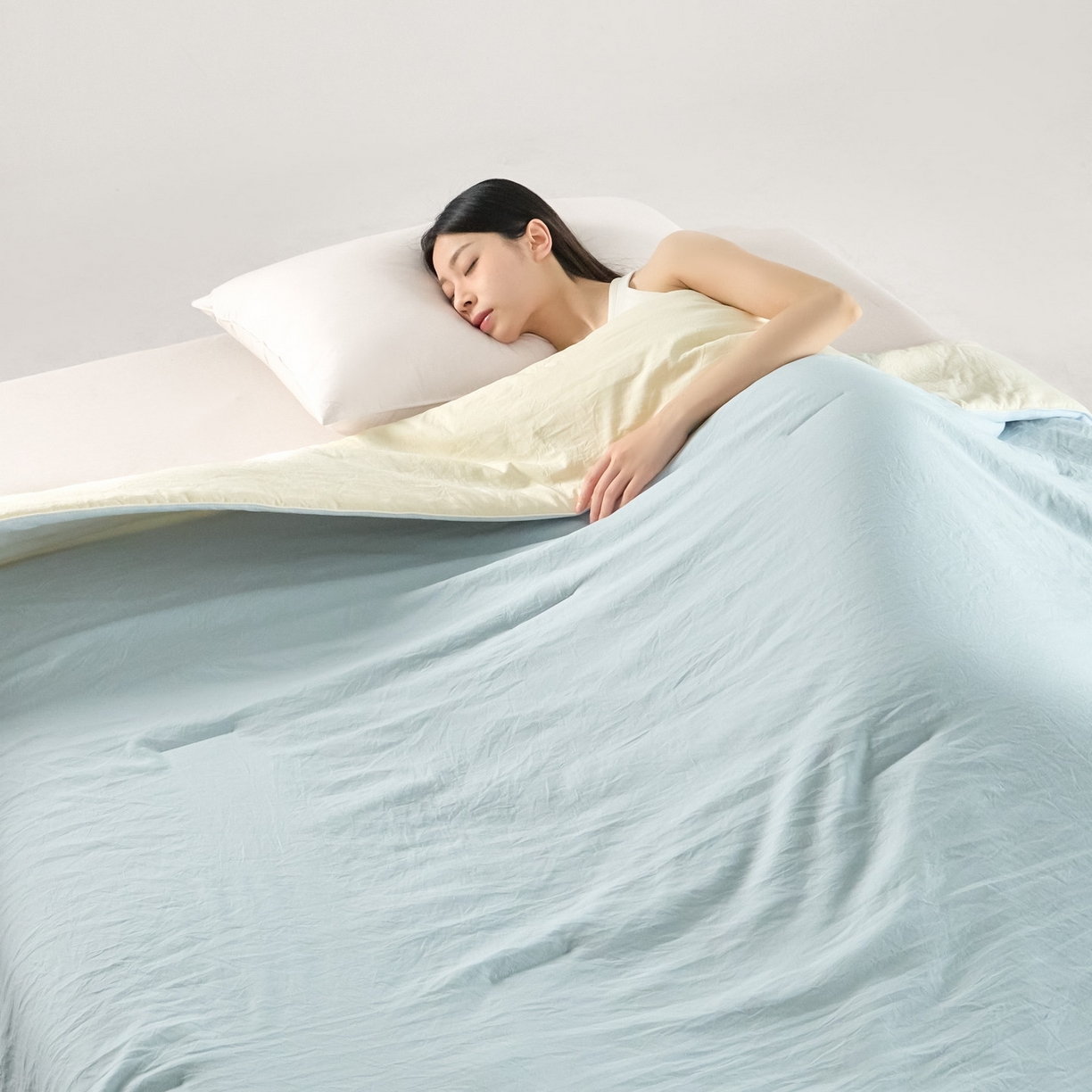 91家纺网 家纺一手货源 找家纺 恒科家纺 2026春夏新款星球酒店某朵同款深睡控温四季被.Pro3.0夏凉被春秋被 天蓝色