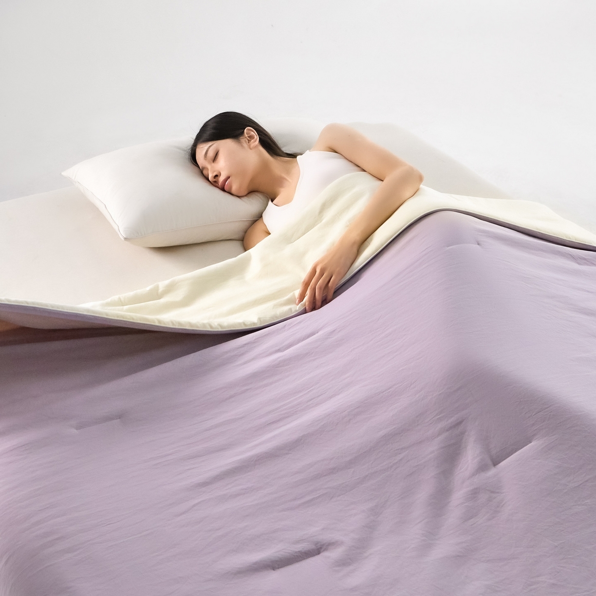 91家纺网 家纺一手货源 找家纺 恒科家纺 2026春夏新款星球酒店某朵同款深睡控温四季被.Pro3.0夏凉被春秋被 雾凇紫粉