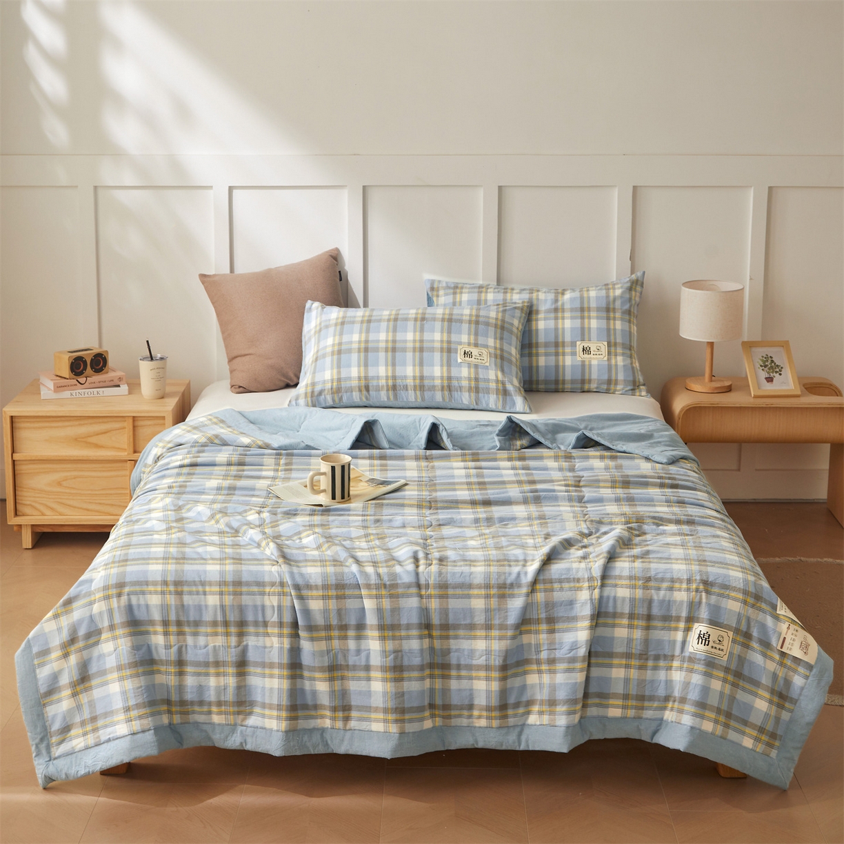 91家纺网 家纺一手货源 找家纺 （总）招财星家纺 2026新款A类无印风100%新疆棉花夏被纯棉夏凉被空调被子薄被芯棉花被四件套