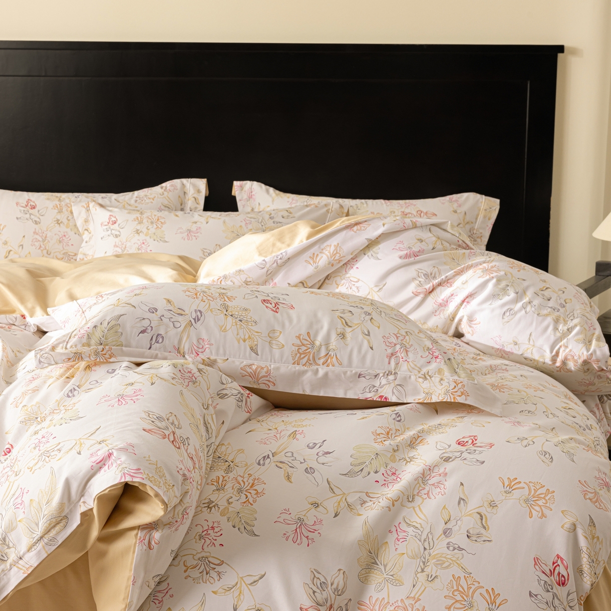 91家纺网 家纺一手货源 找家纺 莱豫家纺 2026新款50s阿克苏长绒棉数码印花四件套 槿初