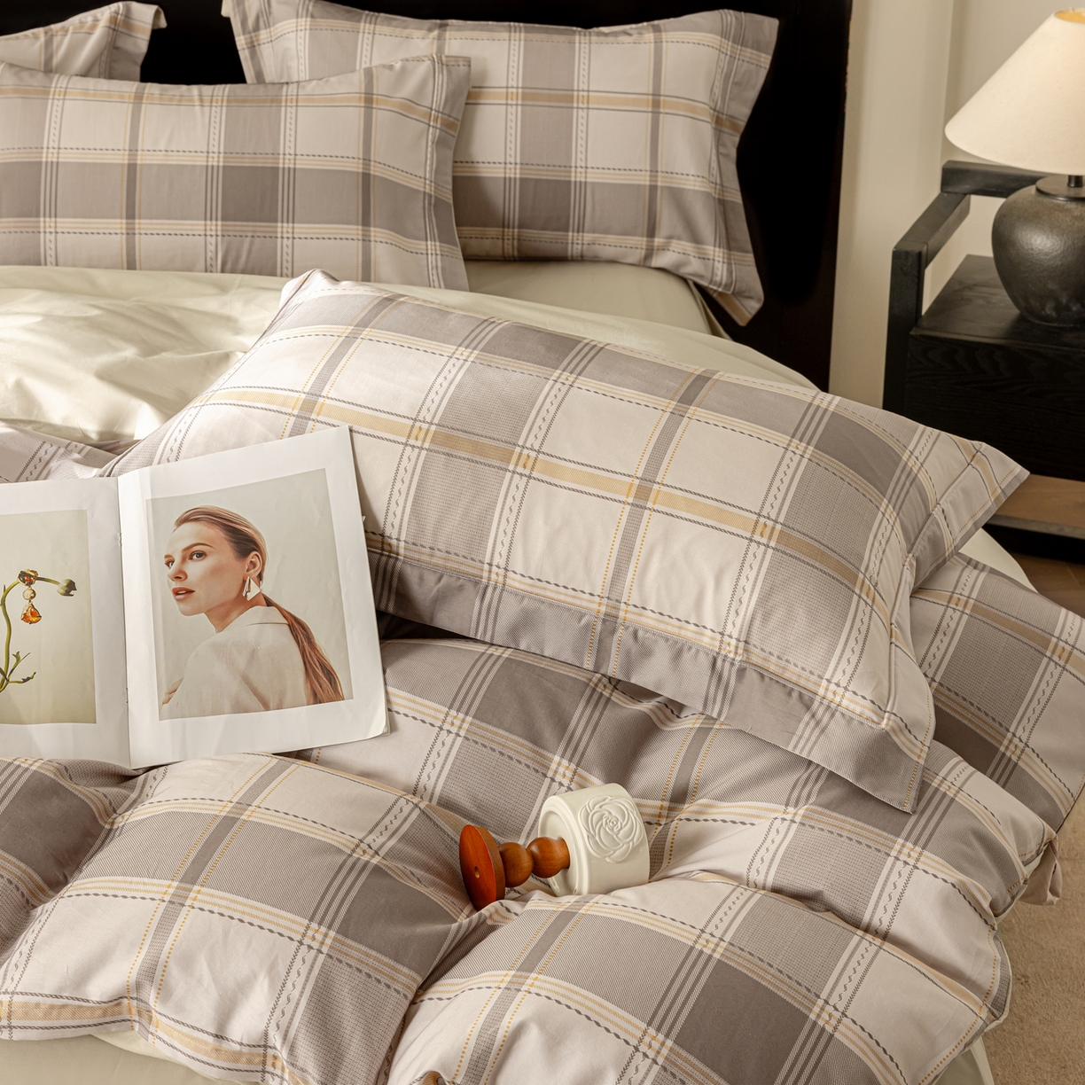 91家纺网 家纺一手货源 找家纺 莱豫家纺 2026新款50s阿克苏长绒棉数码印花四件套 科洛雅