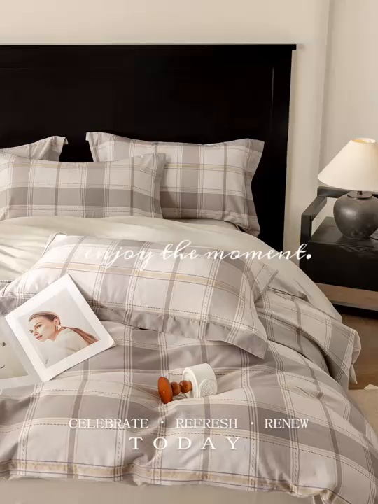 91家纺网 家纺一手货源 找家纺 莱豫家纺 2026新款50s阿克苏长绒棉数码印花四件套 科洛雅