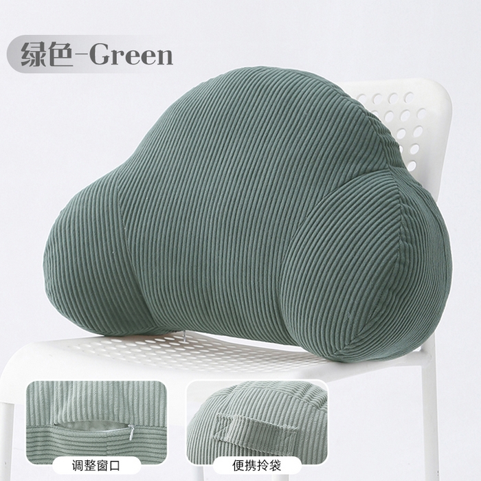 囍莱家纺 2026春夏新款灯芯绒云朵包腰靠（不供1688） 绿色