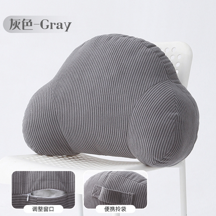 囍莱家纺 2026春夏新款灯芯绒云朵包腰靠（不供1688） 灰色