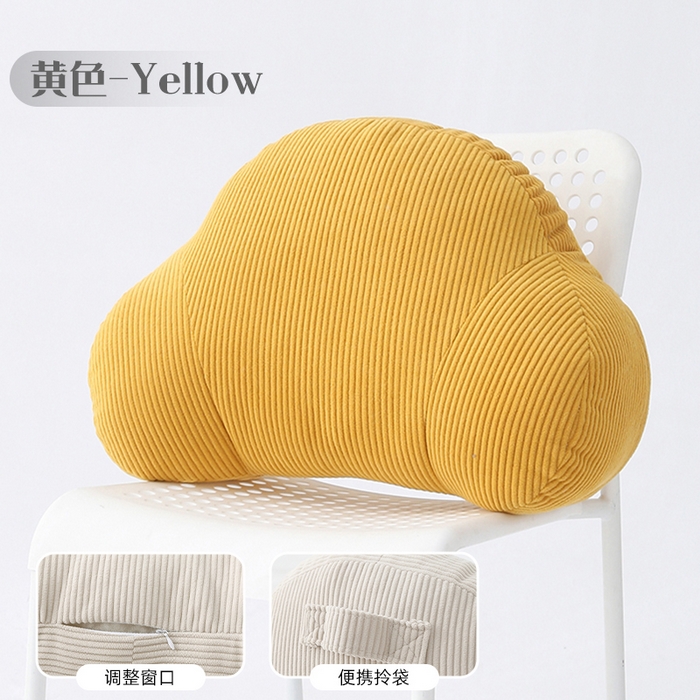 囍莱家纺 2026春夏新款灯芯绒云朵包腰靠（不供1688） 黄色