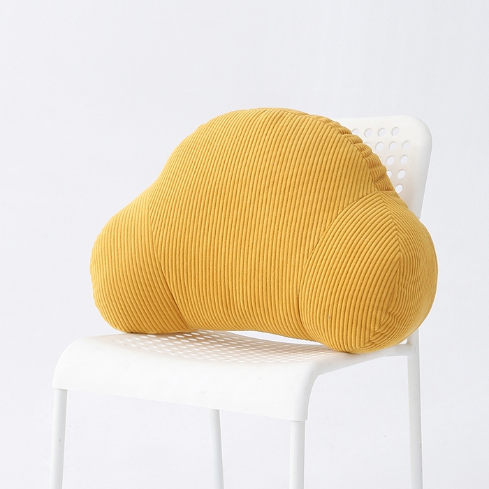 91家纺网 家纺一手货源 找家纺 囍莱家纺 2026春夏新款灯芯绒云朵包腰靠（不供1688） 黄色