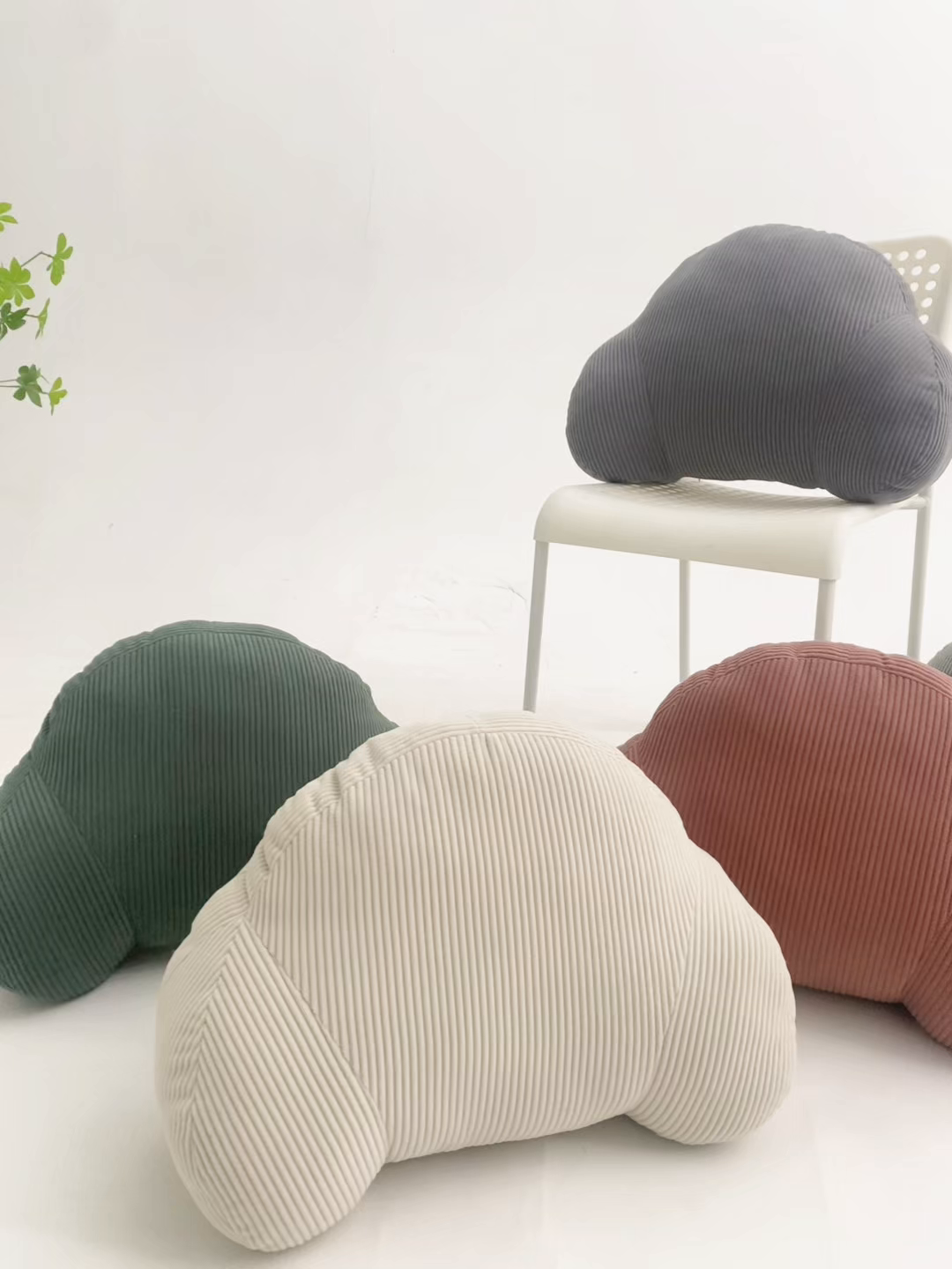 91家纺网 家纺一手货源 找家纺 囍莱家纺 2026春夏新款灯芯绒云朵包腰靠（不供1688） 青色