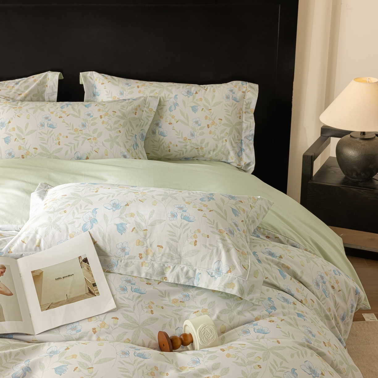 91家纺网 家纺一手货源 找家纺 莱豫家纺 2026新款50s阿克苏长绒棉数码印花四件套 宛春兰